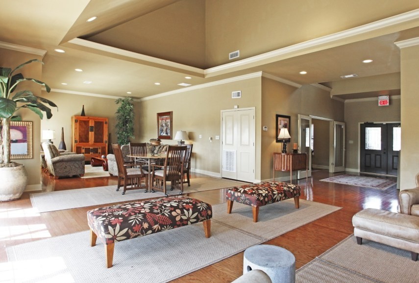 Spacious clubhouse interior at The Cedars At Wellington Lake
